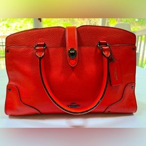 Coach Mercer Satchel 30 in Grain Leather (Coral)